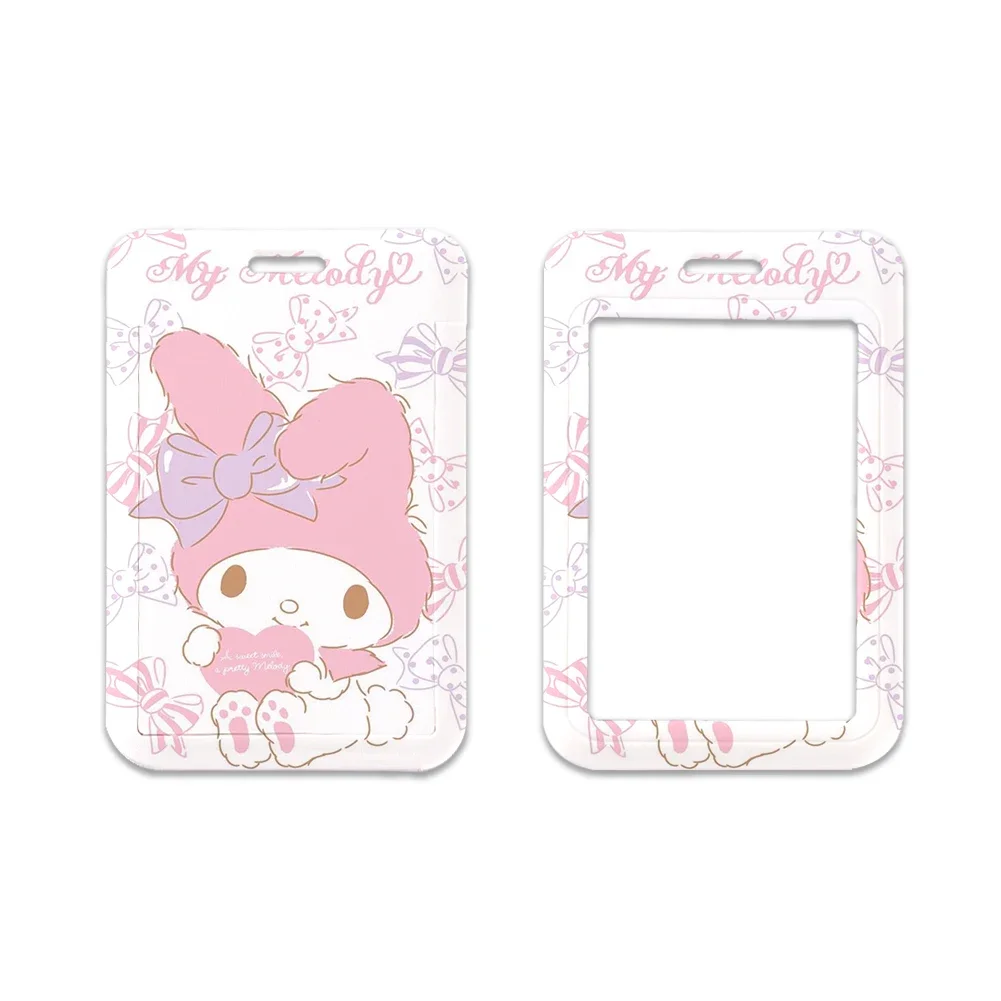 My Melody Sanrio Women Badge Holder Keychains Accessories ID Card Holder Lanyard Girls Credential Holders Neck Straps