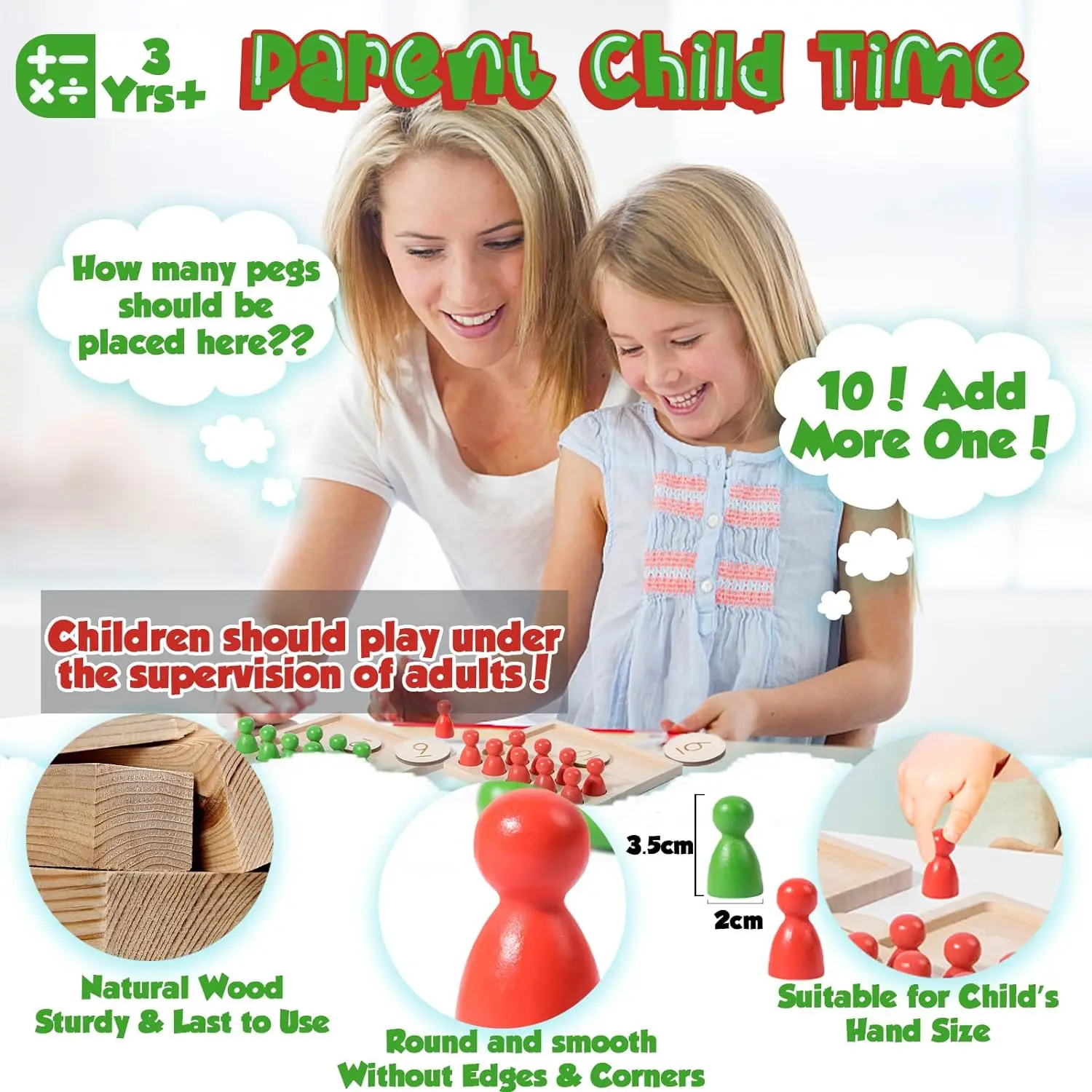 Wooden Math Toys Arithmetic Number Board Games Montessori Early Education Counting Toys For Kid Kindergarten Learning Activities