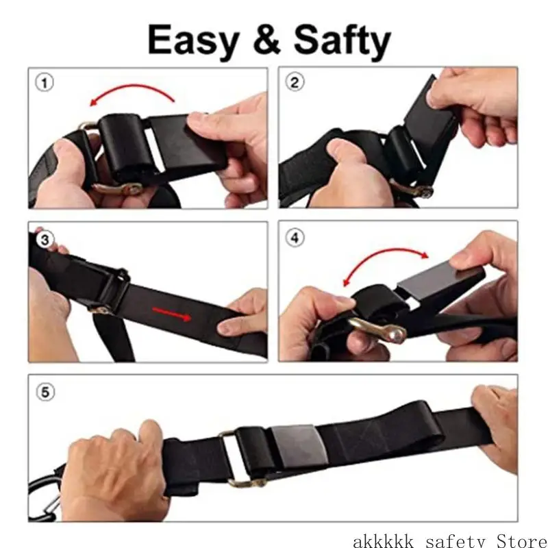 

XXFF Durable Bunding Belt Adjustable Boat Buckle Transom Tie Downs for Trailer Marine