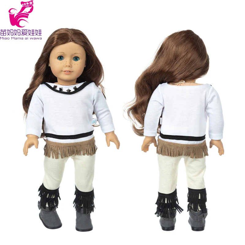 18 Inch American OG Girl Doll Clothes Cowboy Style Tassel Pants Set Baby Dolls Clothes