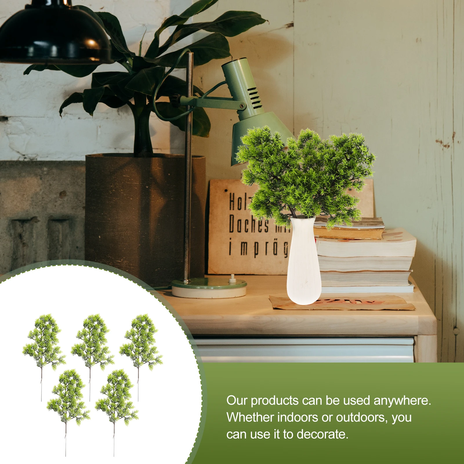 

5pcs Green Pine Needles For Xmas Tree Decor Christmas Wreath Adornment Fake Christmas Leaves Decor Party Supplies Home