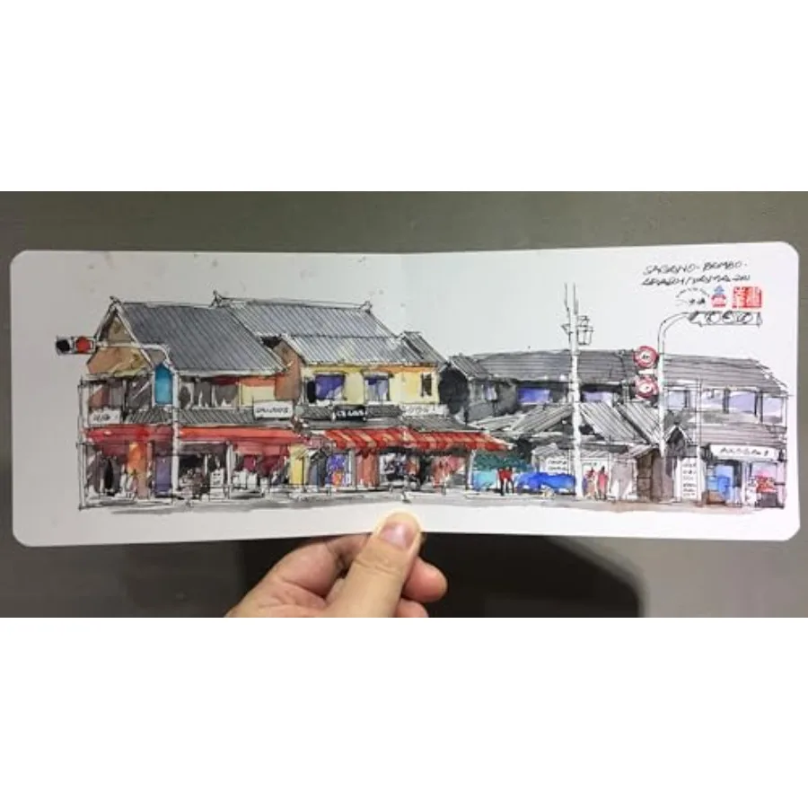Hoidaai Watercolour Hardback Concertina - Accordion-fold Design - Travel Protable Journal Watercolor Book - Sketchbook - 300 GS view 5