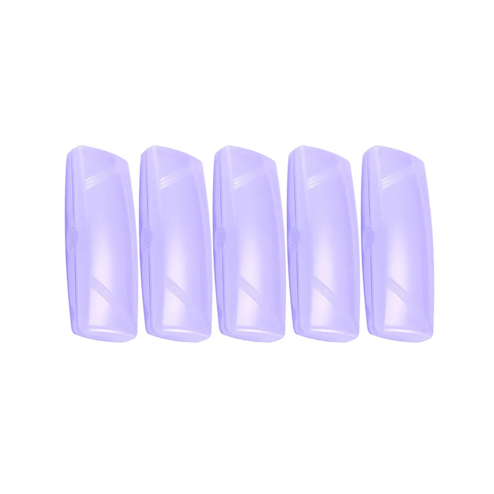 

5pcs Portable Plastic Eyeglasses Box Anti-pressure Glasses Case Transparent Sunglasse Protectors for Man Woman (Purple)