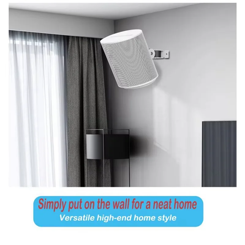 【B74A】2PCS Wall Mount Bracket For Sonos Era 100, Wireless Speaker Space Saving Smart Home Metal Wall Stand Holder