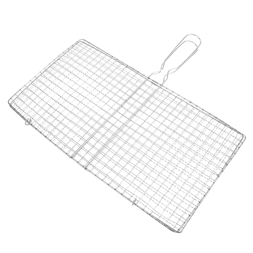 

Grilled Fish Clips Bbq Basket Barbecue Outdoor Camp Cooking Equipment Stainless Steel Mesh Design Versatile Tool Foldable Grill