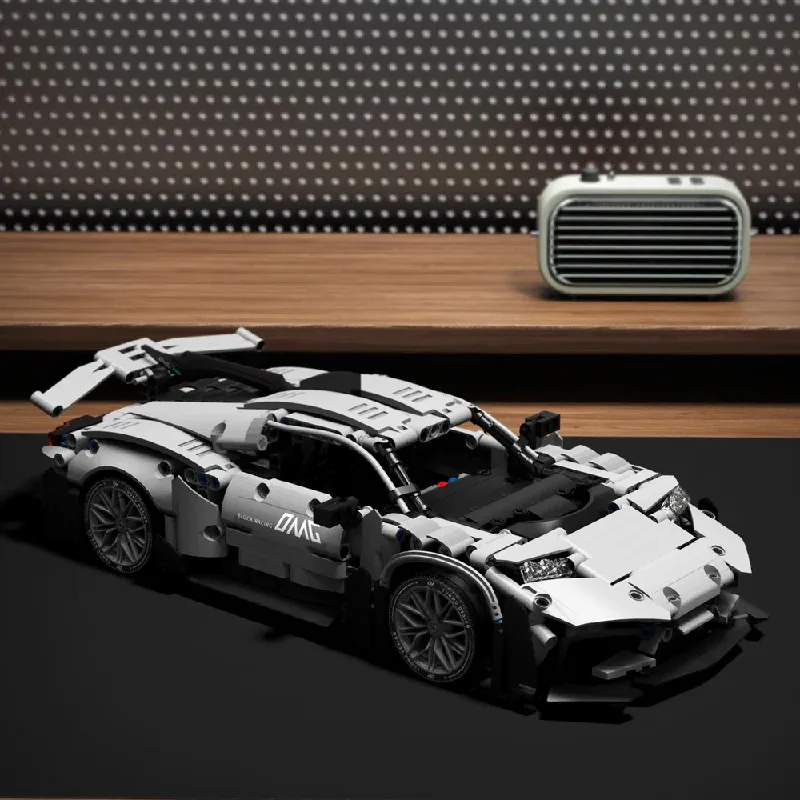 Technik Racing Silver Car Merce AM G ONE Modello di auto sportiva, 1164PCS 1:14 Auto da corsa Building Blocks Giocattoli Regalo per ragazzo e bambino
