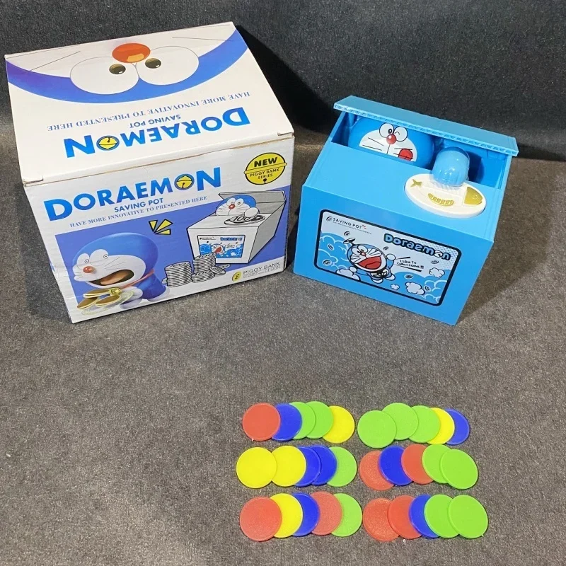 Hucha de dibujos animados de Doraemon, robo de dinero electrónico de acción de juguete, regalo creativo de Navidad, Anime