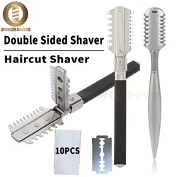 Professional Rubber Handle Removeable Stainless Steel Edge Hair Shaving Razor Professional Barber Hair Straight Razors T-090