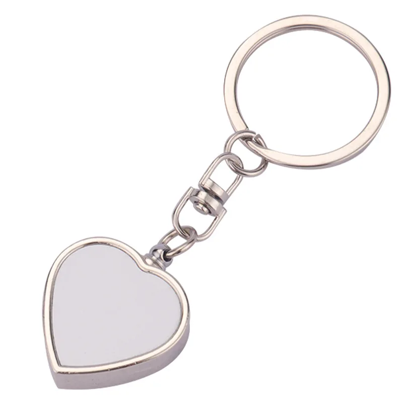 

10pcs Sublimation DIY White Blank Metal Love Shaped Empty Keychain Souvenir