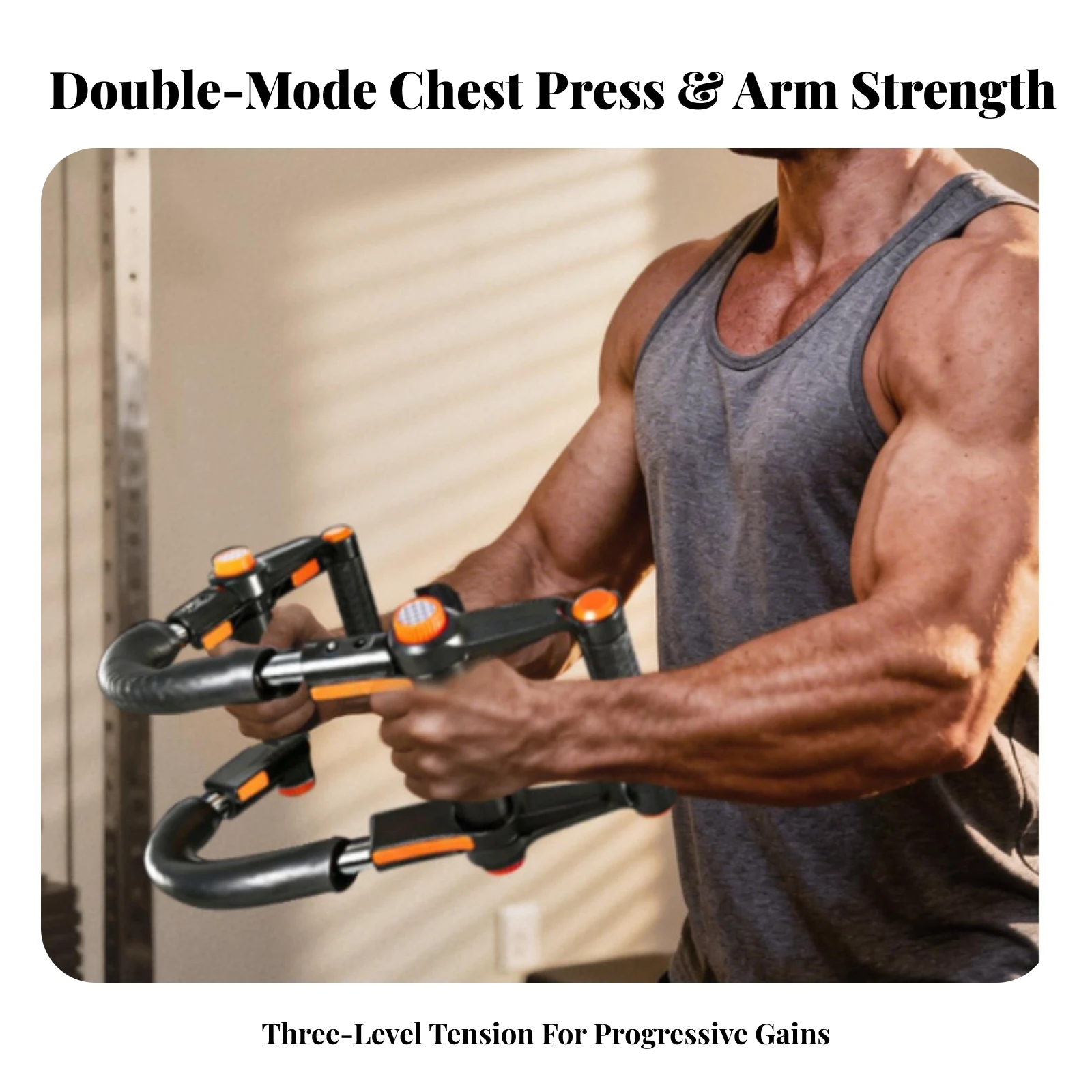 Arm Exerciser with Push-up Frame Multifunction Foldable Push-up Support Upper Body Workout Unit Heavy-Duty Fitness Equipment