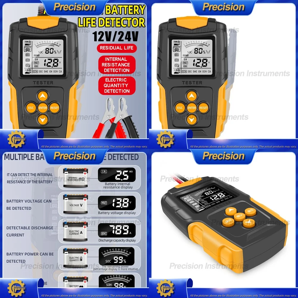 

2026 Professional Digital Battery Tester for 12V 24V Car Vehicle Maintenance with Internal Resistance Detection and Voltage