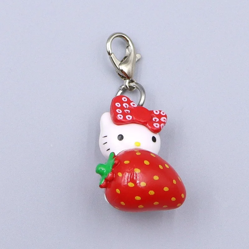 Porte-clés Hello Kitty Kawaii, jouet de dessin animé mignon avec clous, Mini chaîne de téléphone, accessoires de voyage, fournitures pour femmes, cadeau pour étudiant, vente en gros