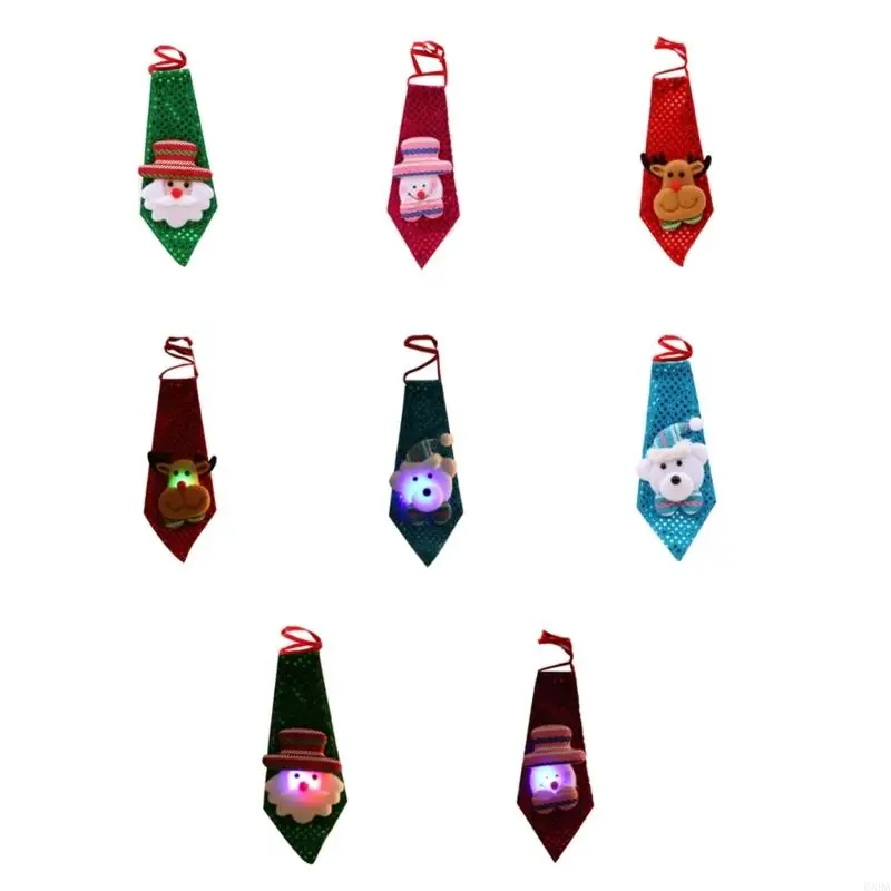

Festival Sequied Tie For Night Event Christmas Tie for Family Gatherings Breathable Nonwoven Fabric Holiday Decoration 6XDA