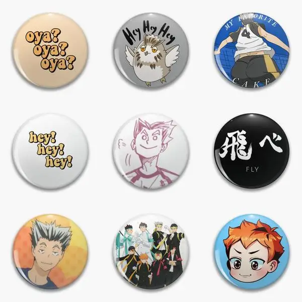 Bokuto Oya Haikyuu Sakusa Bleh Soft Button Pin Customizable Funny Decor Women Creative Hat Gift Lapel Pin Badge Clothes Jewelry