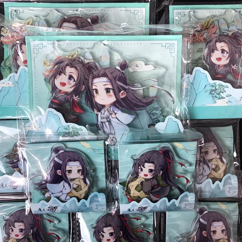 Anime Grandmaster of Demonic Cultivation WeiWuXian LanWangJi Cosplay acrílico adorno de escritorio letrero de pie regalo de cumpleaños y Navidad