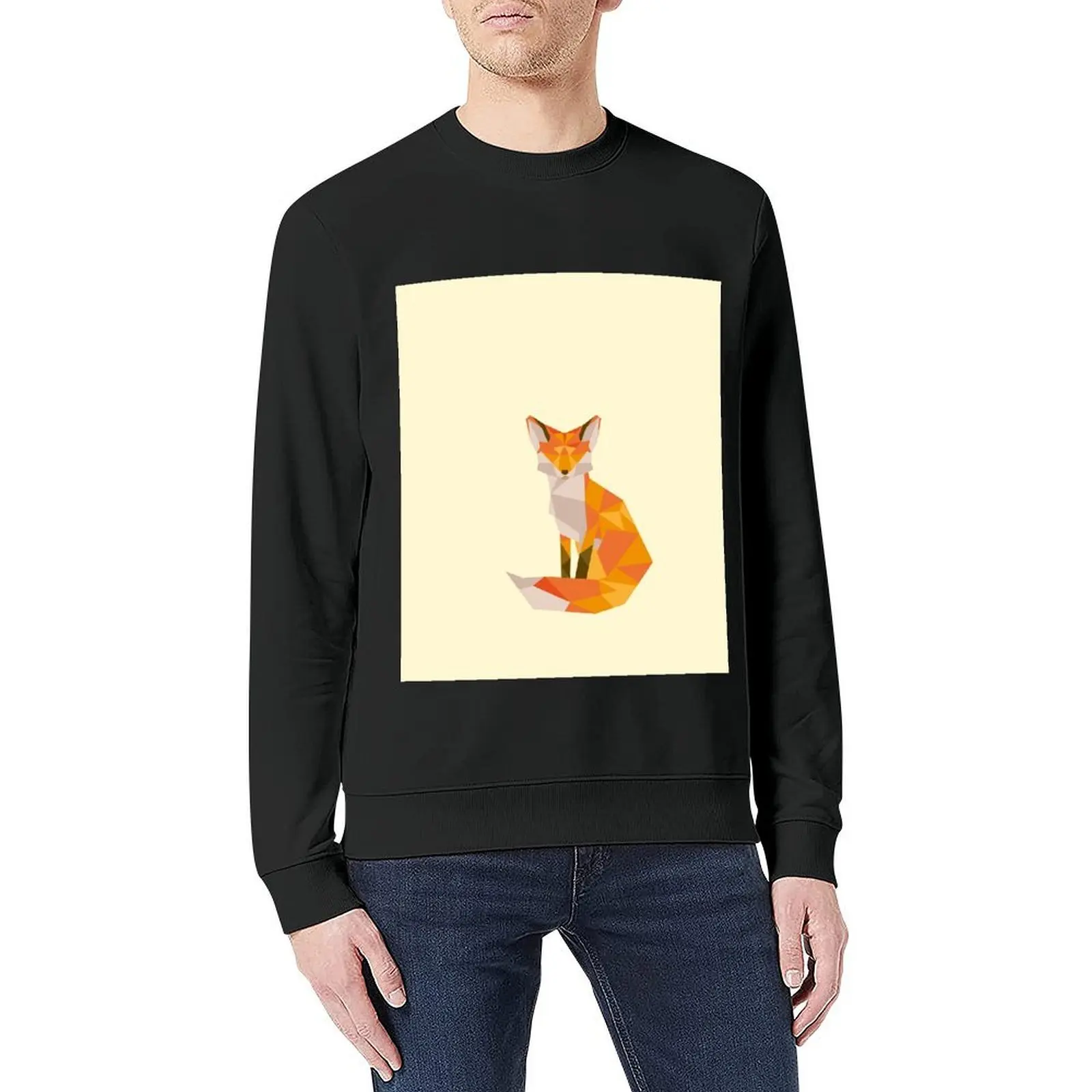 Geometric Fox Pullover men clothes men's coat winter clothes anime clothing new in sweatshirts