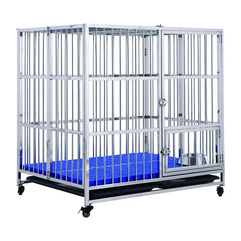 

Door heavy duty single door dog cage, high strength stainless steel dog box pet nest