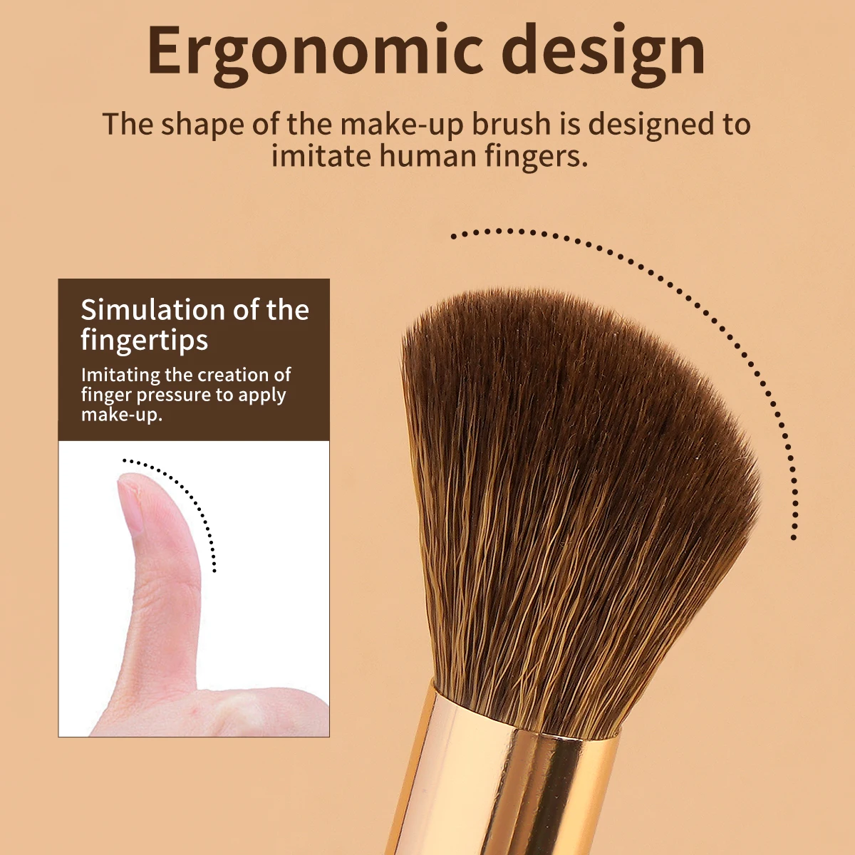 MAANGE 5pcs Aluminum Makeup Brushes Eyeshadow Details Coffee Super Soft Bristles for Concealing Highlight Gift for Christmas