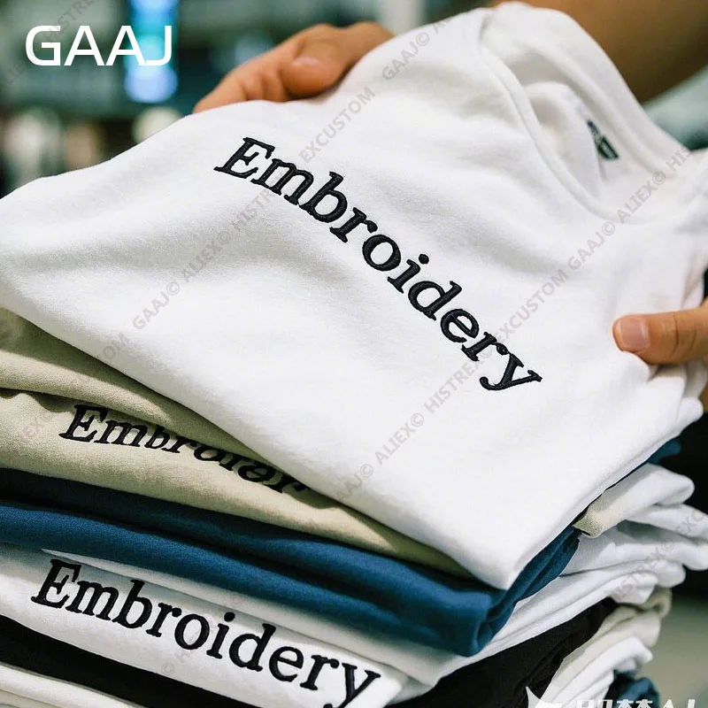 تي شيرت تطريز مخصص 100% قطن تي شيرت اصنع تصميمك الخاص شعار العلامة التجارية الشركة الفريق الحيوانات الأليفة الحيوانات الشعار الرجال النساء تي شيرت القمصان ملابس ذات جودة هدايا مخصصة 200 جرام/متر مربع 7 أونصات - علامة #1