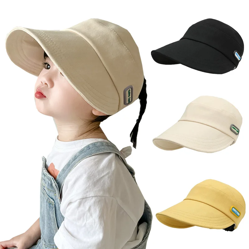 Big Brim Baby Sun Hat Summer Spring Cotton Kids Baseball Cap for Girls Boys Adjustable Beach Travel Children Hats 2-8Y