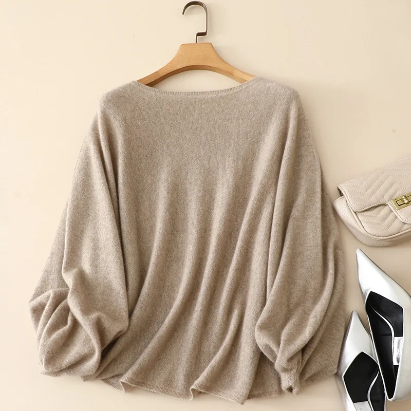 

masigoch autumn winter casual fashion batwing sleeve 100% cashmere loose sweaters