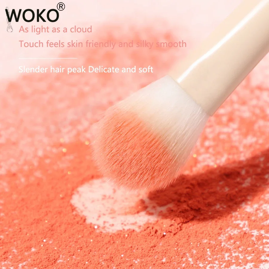 New Pink Slope Eyeshadow Brush Flame Highlighter Brush Fiber Hair Fluffy Eyeshadow Crease Blending Eye Contour Makeup Tool