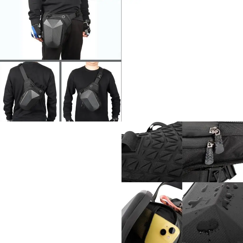 

Motorcycle Drop Leg Bag Thigh Pack, PU Leather&Polyester Hip Pack For Bikers Adventure Riding Outdoor Activities, Unisex