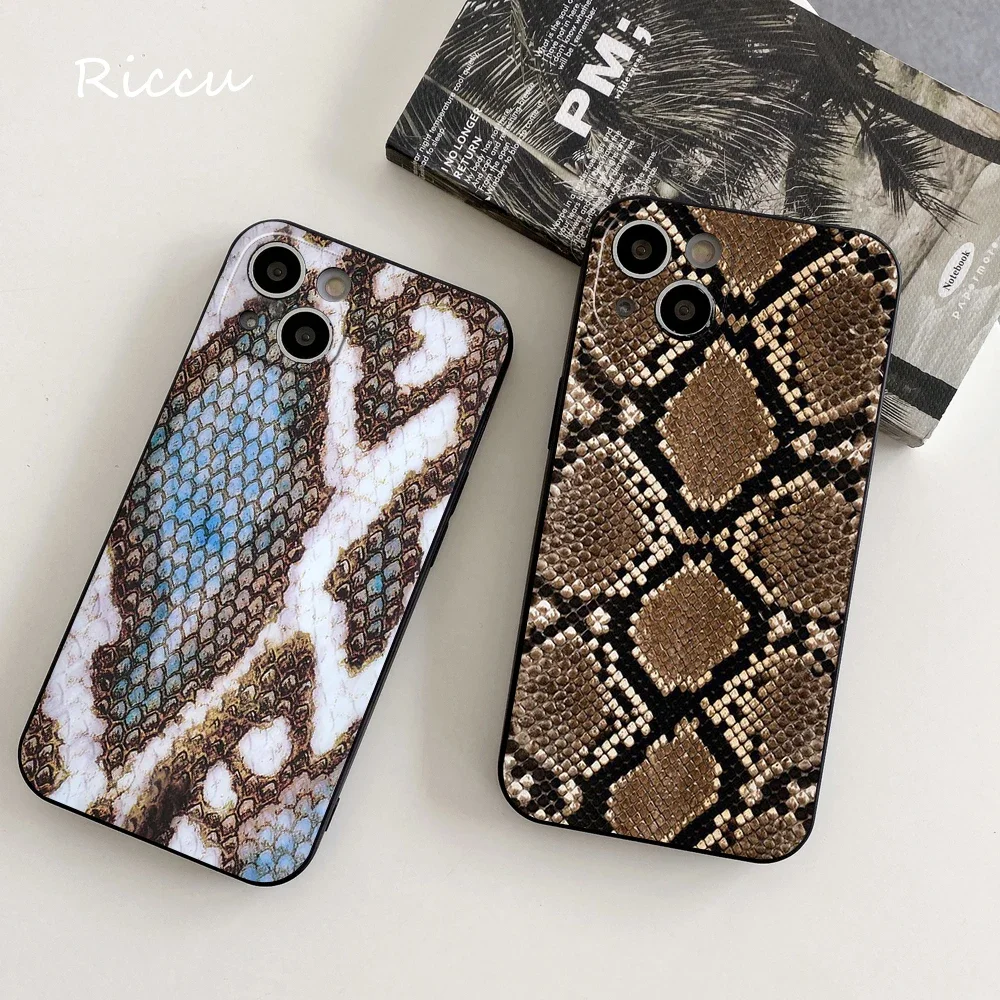 Animal snake skin pattern design Soft Case for Iphone 16promax 15promax 14pro ipone 11 12 13Pro 14Plus 13mini SE XR Black Covers