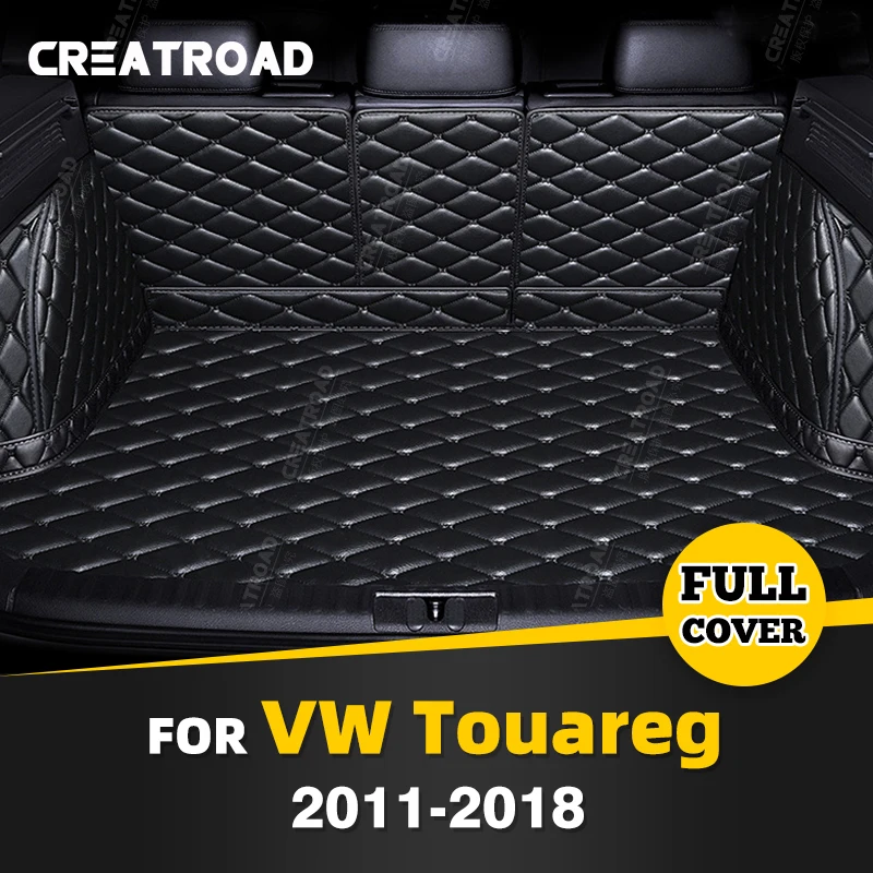 Full Coverage Trunk Mat For VOLKSWAGEN VW Touareg 2011-2018 17 16 15 14 13 12 Car Boot Cover Pad Interior Protector Accessories