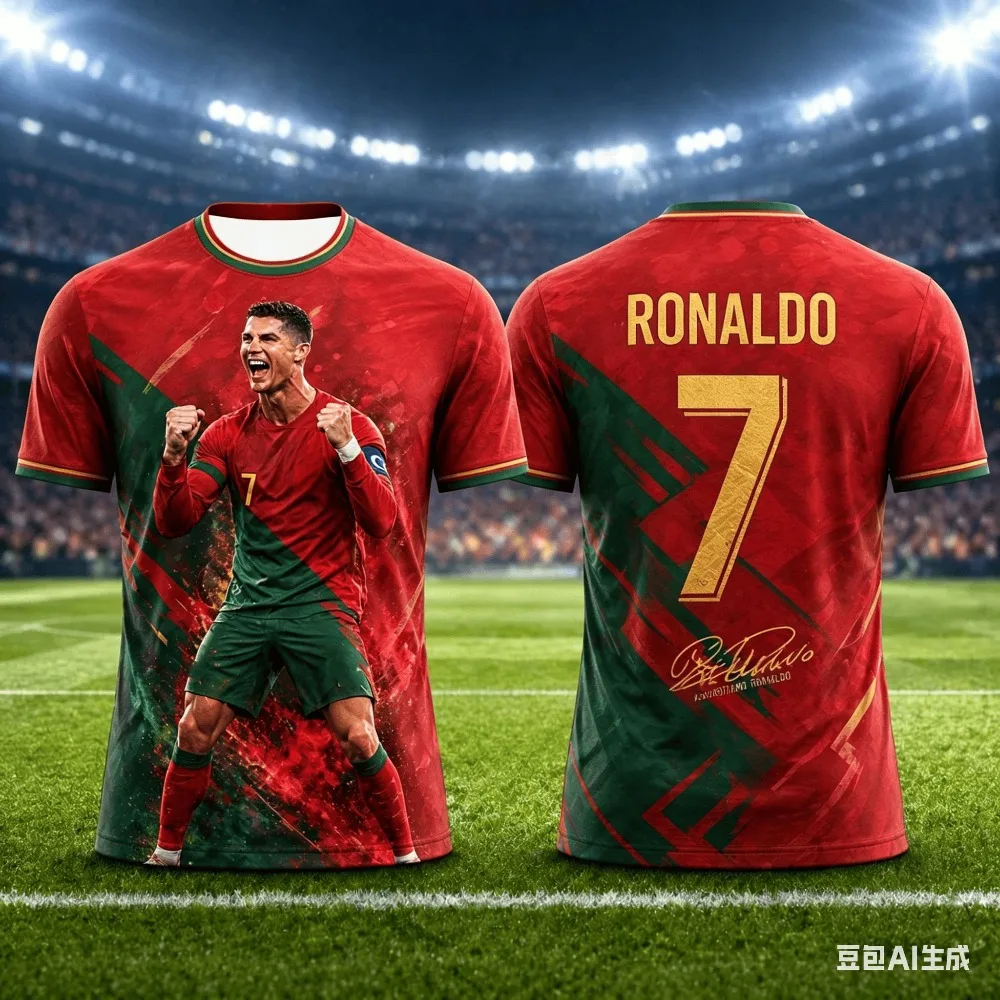 2026 Neues Ronaldo Fußballtrikot 3D Sport Feuchtigkeitsableitendes Atmungsaktives Kinder-T-Shirt Outdoor Fan Club Trainingsanzug