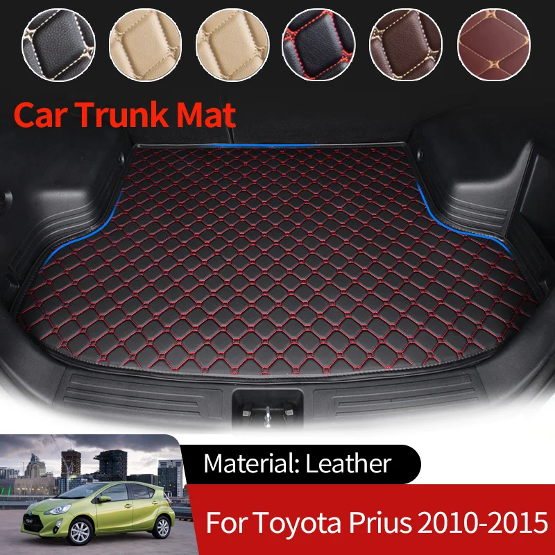 

Leather Car Boot Liner Cargo Rear Trunk Mats for Toyota Prius XW30 2010~2015 2014 Luggage FLoor Waterproof Carpets Accessories