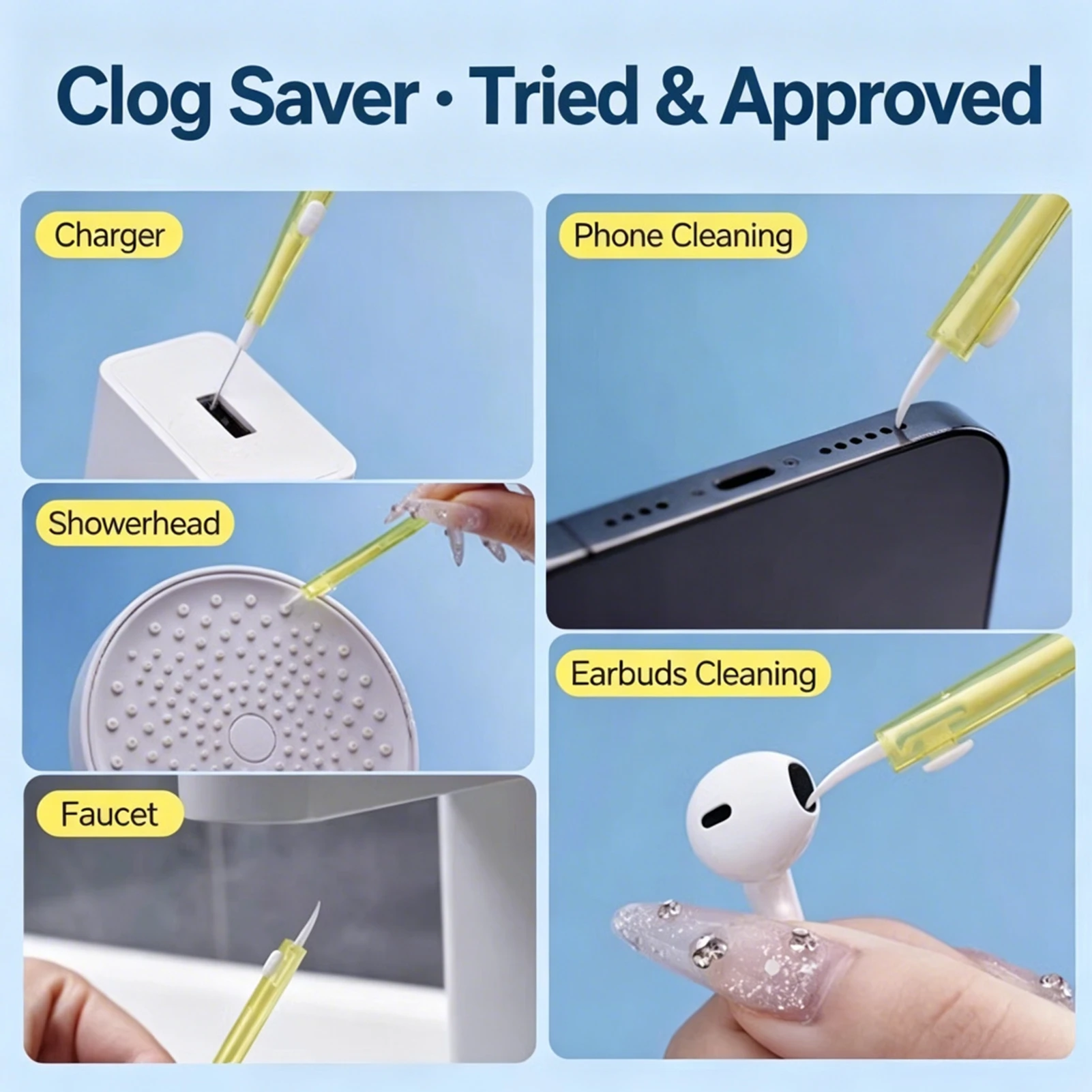 ABS Cleaning Brush for Smartphone Users Electronics Dust Remover Nylon Fiber Tool for Phone Port Laptop Speaker Care