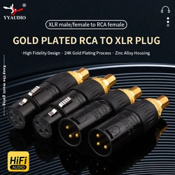 Un par de adaptadores de Audio XLR de 3 pines a RCA hembra, adaptador de Audio macho a conector RCA, convertidor XLR de alta calidad