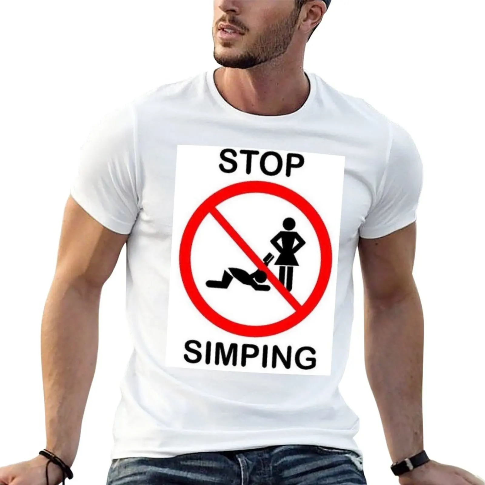 New STOP SIMPING Meme Perfect For No Simp September T-Shirt hippie clothes anime plus size tops plain black t shirts men