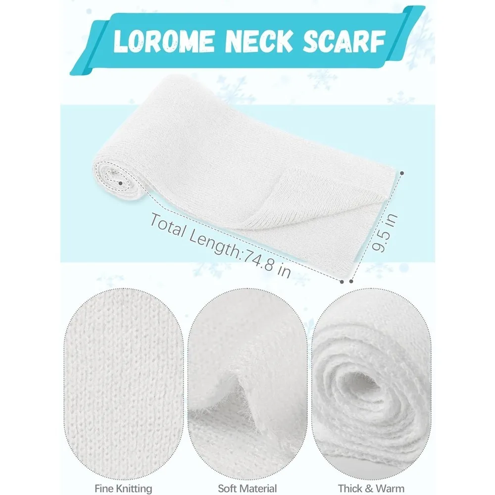 الشتاء قبعة قبعة وشاح قفازات، الدافئة الصوف متماسكة قبعة وشاح طويل الرقبة أدفأ شاشة تعمل باللمس قفازات الشتاء مجموعة هدايا للنساء