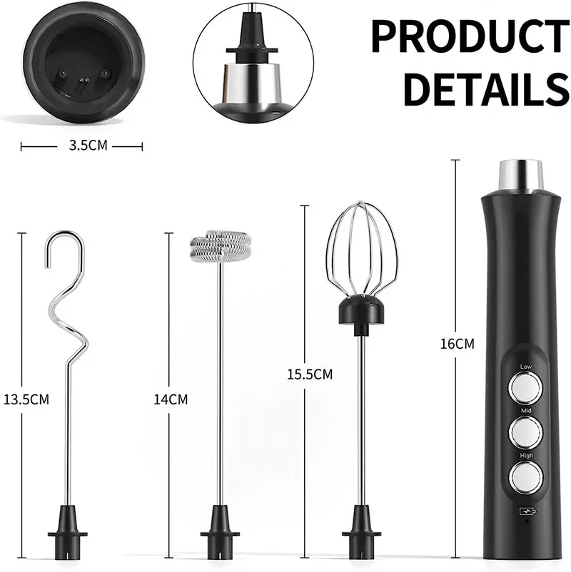 Rechargeable electric mixer, automatic egg beater to beat cream, milk powder paint