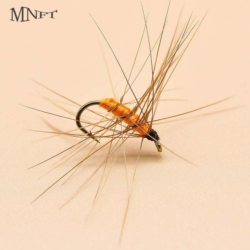 MNFT 10PCS 14# Orange Bug Fly Hook Fly Fishing Lure Fishing Flies Single Hook Bionic Fishing Lure Hook