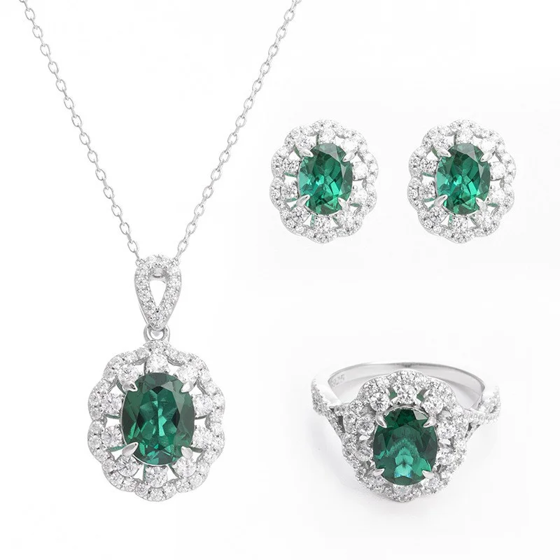 

ZFSILVER, серебро 925, роскошное модное кольцо с драгоценным камнем, овальное кольцо с цветком для подвесок, женские ювелирные изделия для свадебной вечеринки, подарок R3-0344