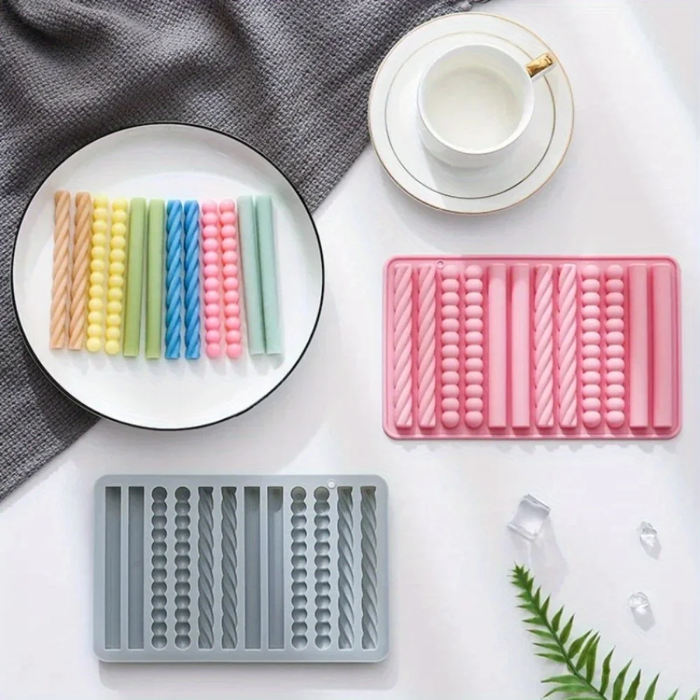 1PC Multifunctional Long Stick Modeling Silicone Mold DIY Soap Making Accessories, 12 with 3 Different Forms