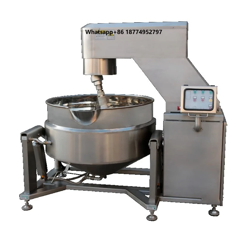 400L Jacketed Kettle Agitator Mixer Steam Heating Commercial Cooking Pot Metal Construction Noise Reduction Easy Cleaning 1 Year
