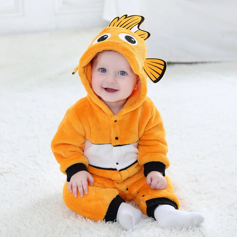 Nemo Infant Baby Rompers Clothes Boys Girls Cartoon Pajamas Cosplay Costume Baby Onesie Clothing Newborn Hooded Cute