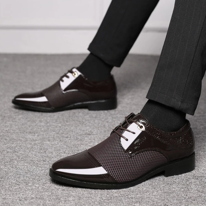 size 38-48 patent leather shoes man luxury derby ayakkabı man dress shoes italian wedding formal shoes man casual business