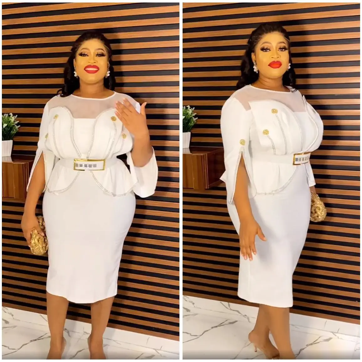 African Wedding Party Dresses for Women Summer African 3/4 Sleeve Polyester  White Black Green Knee-length Dress African Dresses - AliExpress 200000532