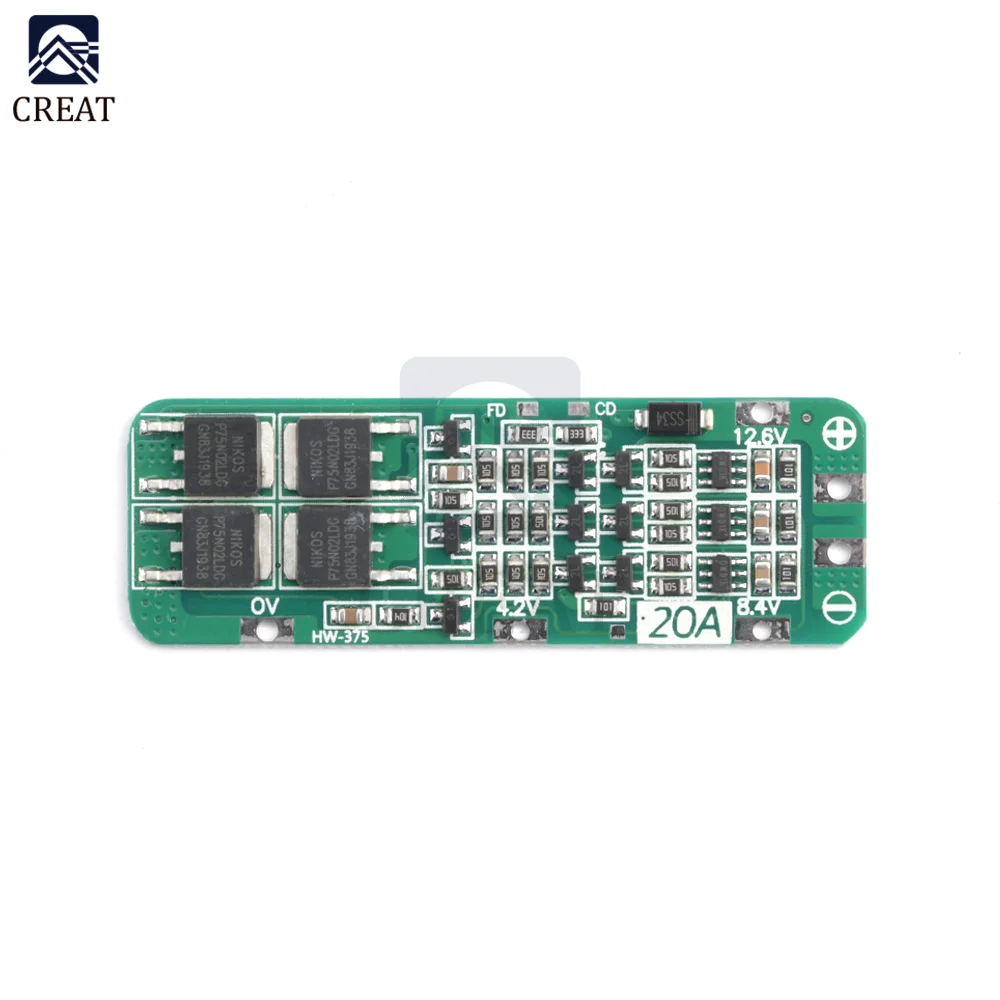 10PCS 3S 3 Serial 20A Li-ion Lithium Battery 18650 Charger Protection Board PCB BMS 12.6V Cell Charging Protecting Module