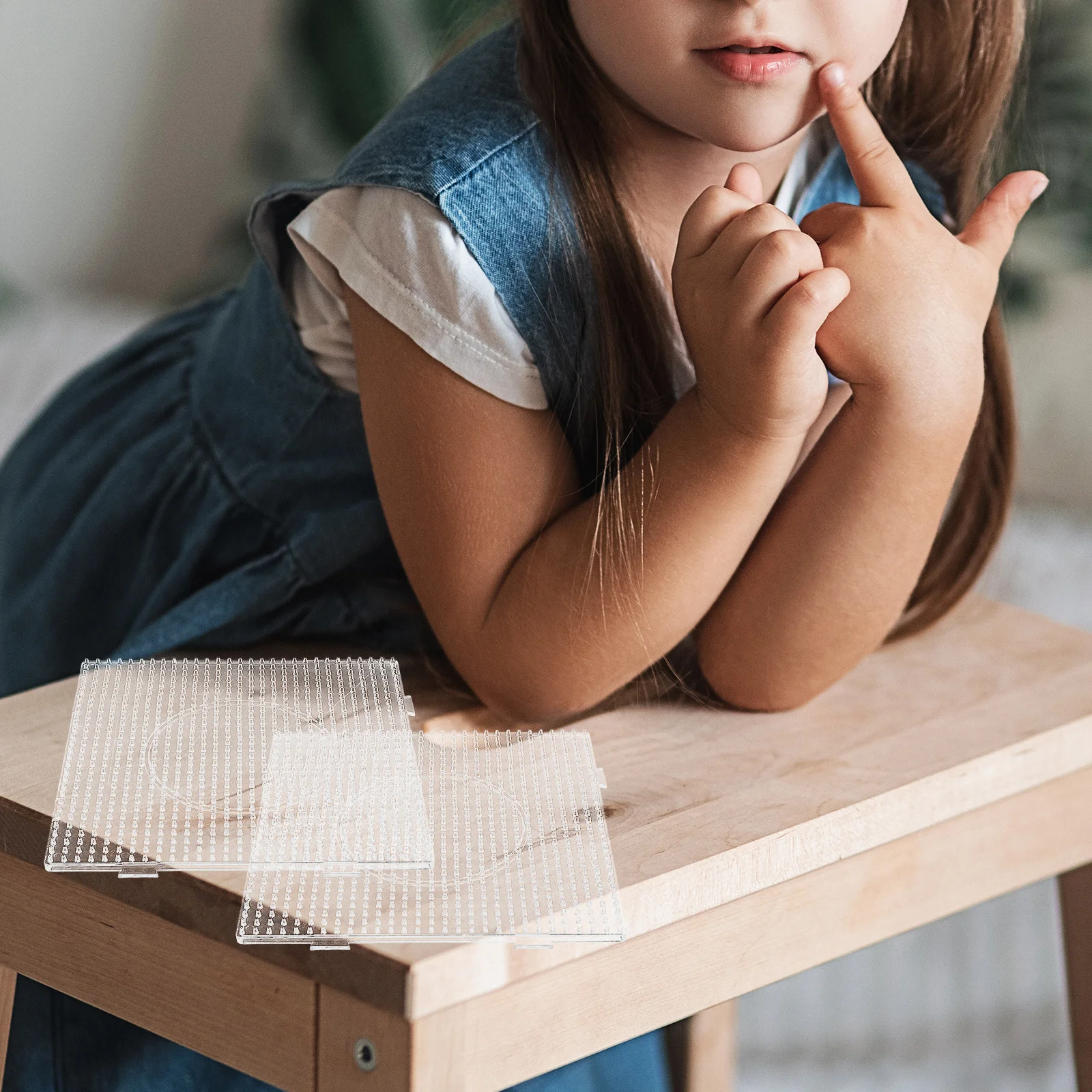 4 pezzi di grandi tavole quadrate in acrilico trasparente per progetti di artigianato fai-da-te, strumento di apprendimento per bambini e ragazzi, sviluppo delle capacità motorie fini