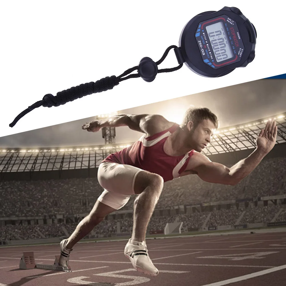 Digital Running Timer Waterproof Sports Stopwatch Counter Electronic Multifunctional Lightweight Practical with Strap