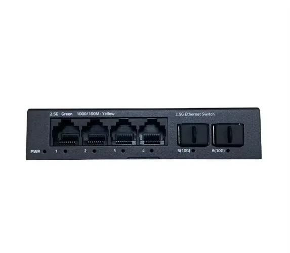 Factory Price Gigabit Metal Unmanaged Network Switch with 2 Gigabit SFP 4 Ethernet Fiber Optic Equipment for FTTH