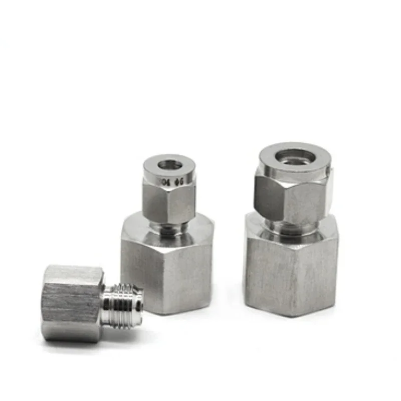 1/4 "1/2" BSP gwint żeński x 8mm 10mm 12mm 1/4 1/2 OD Tube podwójne okucie złączka zaciskowa złącze ze stali nierdzewnej 304