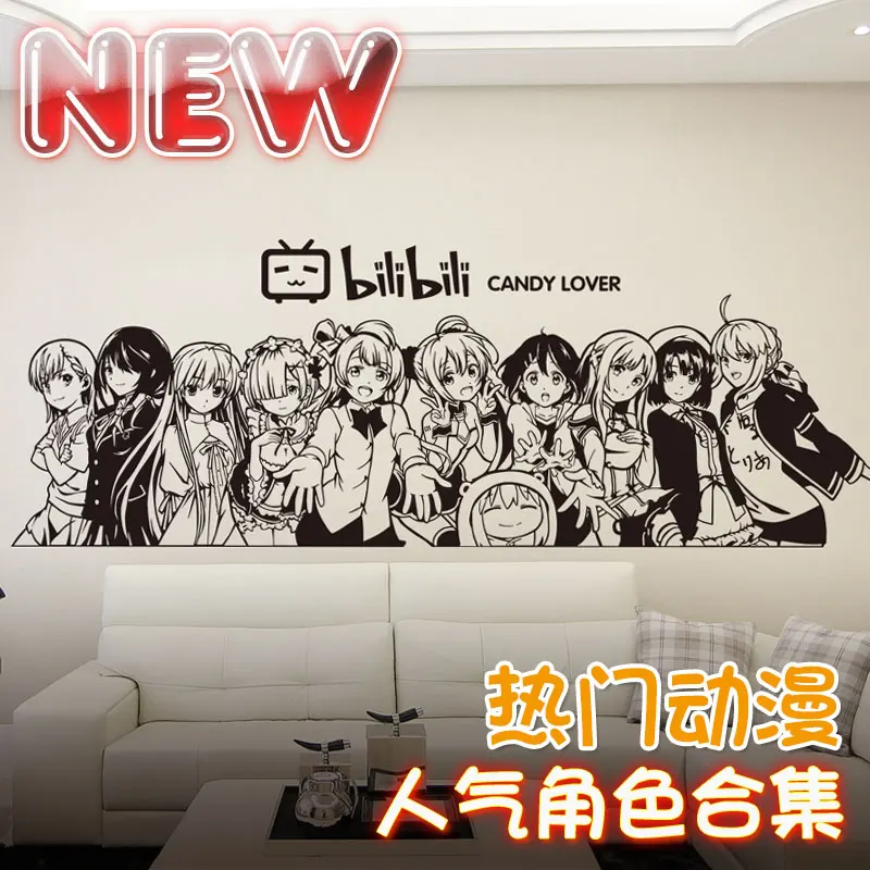 Anime stickers popular ACG beautiful girl character collection Hatsune Miku Rem wall stickers dormitory decoration stickers