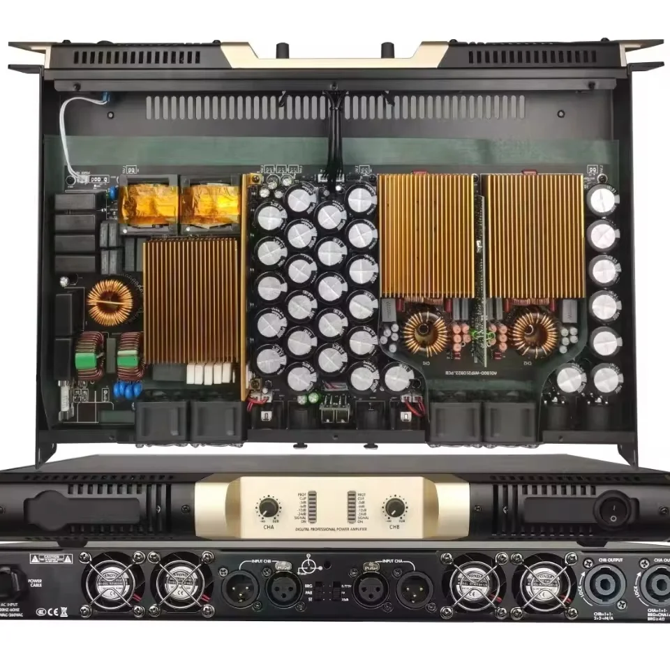 

Professional manufacturer speaker accessories part 4 channel 1350w digital audio video power mixer amplifier class d module